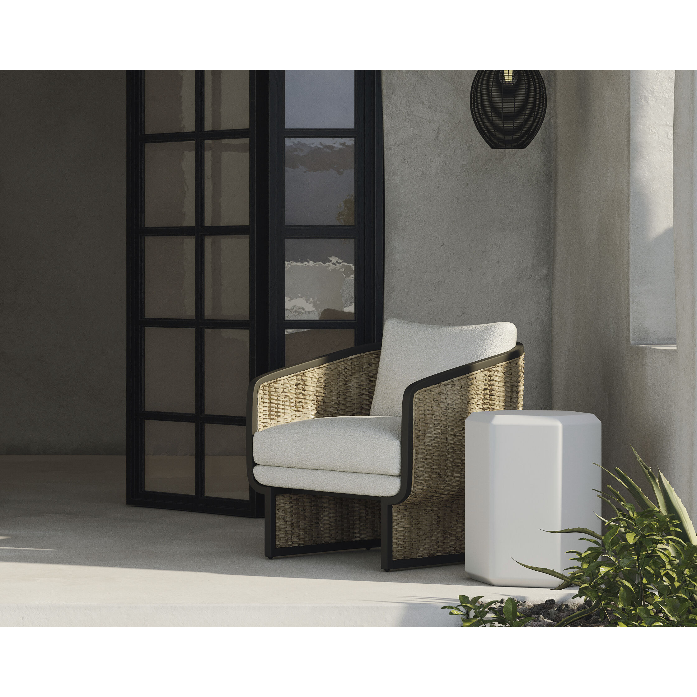 Olbia Louis Cream Outdoor Lounge Chair
